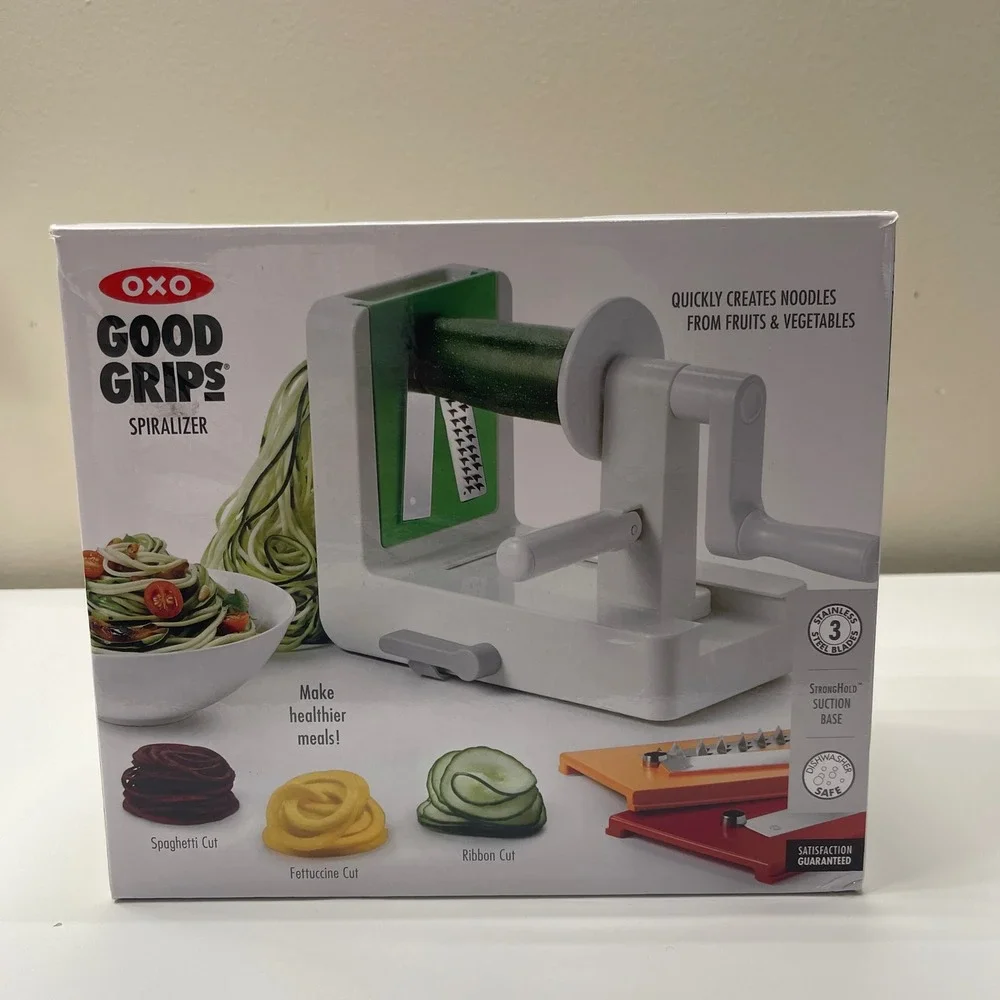 OXO Good Grips Spiralizer White 3-Blade Tabletop Vegetable Slicer NEW
